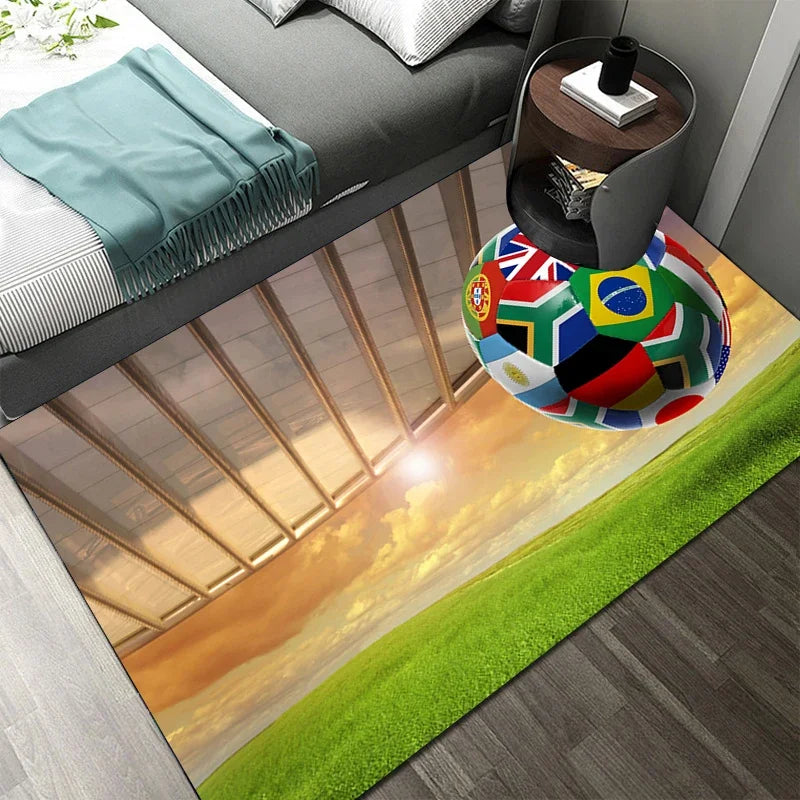 Football-Themed Rug – Home & Bedroom Decor