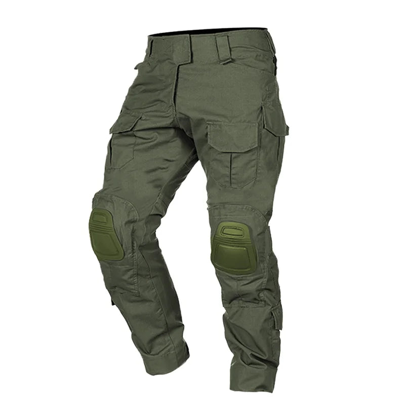 Men's Multicam Tactical Uniform Set – Shirt & Pants with Knee & Elbow Pads