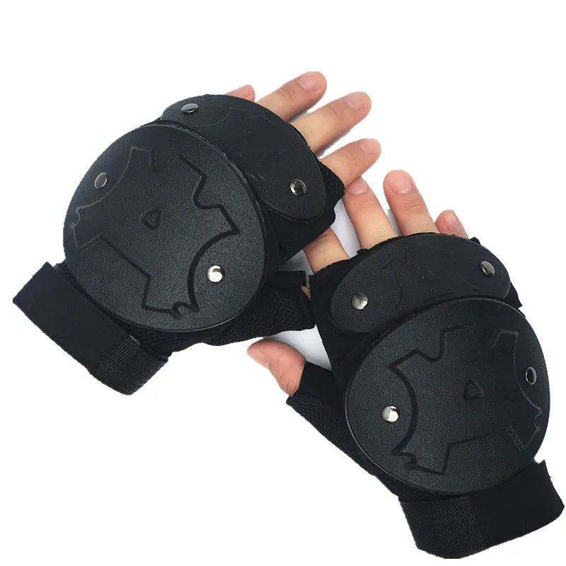 Anti-Riot Tactical Shell Gloves - Half-Finger